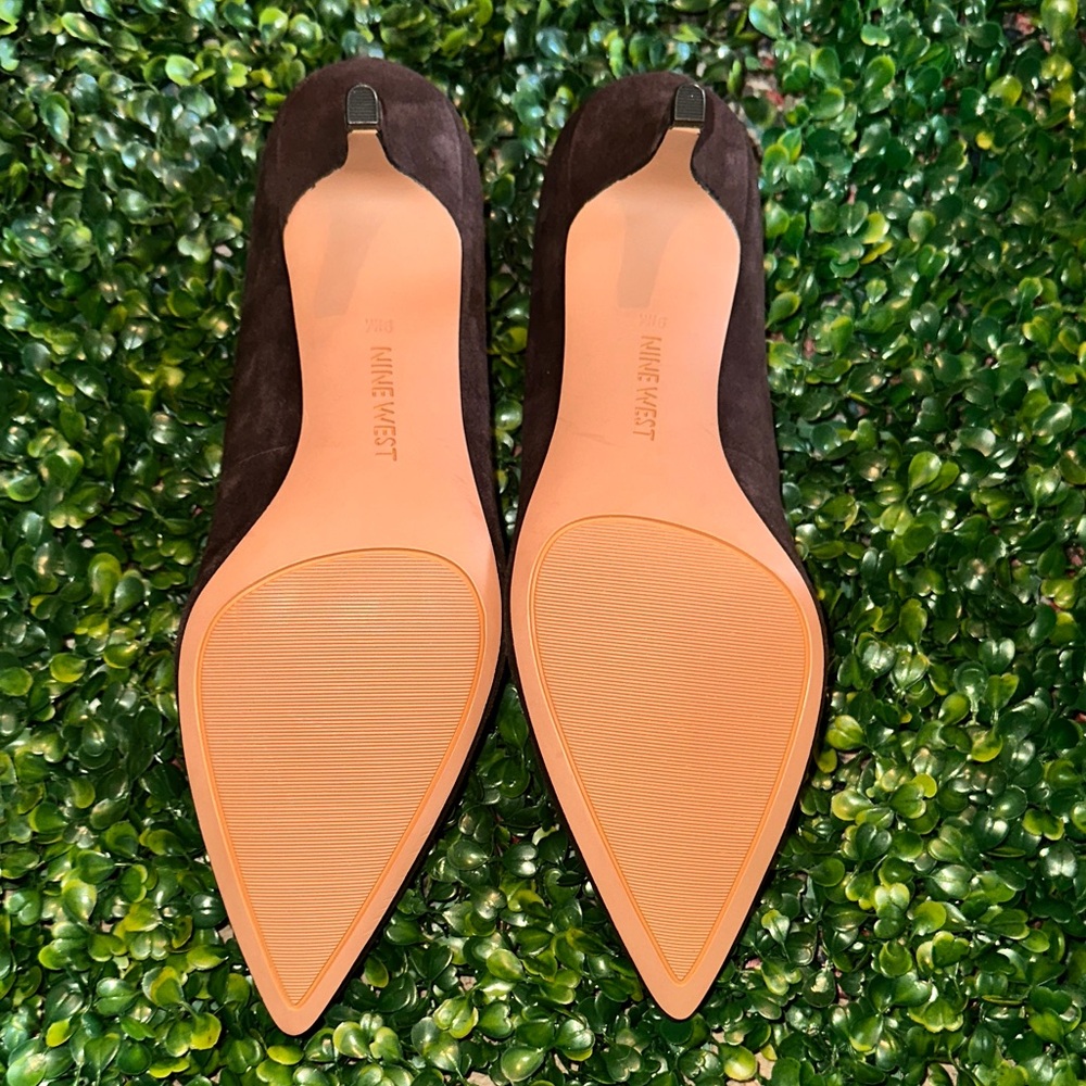 Dark Brown Suede Heels - Picture 3 of 3